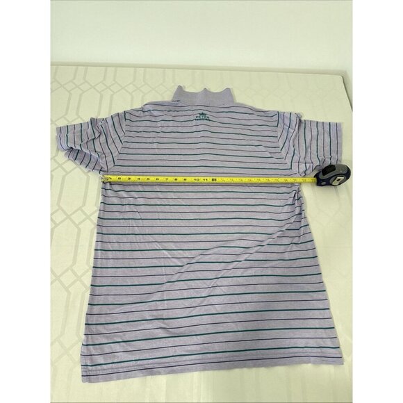 Peter Millar Crown Crafted Golf Polo Shirt Purple Striped Men’s M Performance - Picture 8 of 9